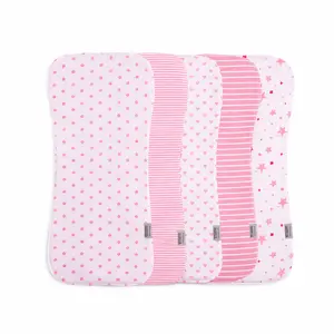 5 Pack Baby Burp Cloths, Soft Absorbent Feeding Bibs & Towels, Breathable Drool Cloths for Newborn Nursing, Bath & Daily Care, Unisex Infant Essentials Muslin Organic Cotton Onesie Set