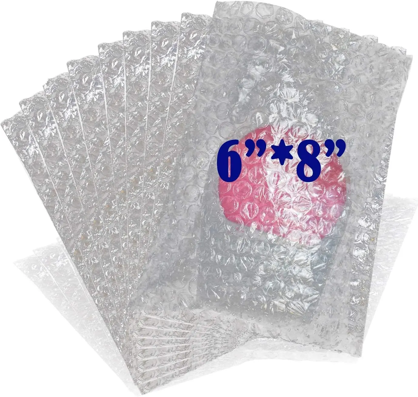 Pack of 100 6x8 Inch Bubble Out Bags Bubble Pouches Wrap Cushioning Packaging Bags, Double-Side Premium Small Bubble Out Pouch for Moving, Shipping, and Storage