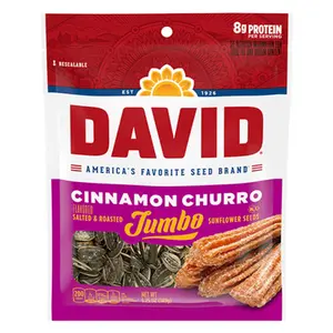 3x David Jumbo Cinnamon Churro Sunflower Seeds Sweet Snack - Crunchy Seeds, Flavorful Munchies, Party Snack, Dessert Treat 5.25oz
