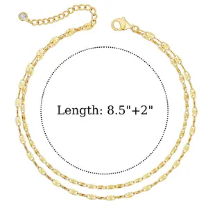 Tewiky Greenish Spring Jewelry Anklet Glitter Waterproof Adjustable  Layered Anklet for Women,Summer Beach Anklet Jewelry for Women Gift,Fashion Items Holiday gifts