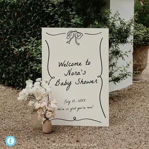 Whimsical Baby Shower Welcome Sign Template, Trendy Baby Shower Welcome Sign, Baby Shower Sign, Printable Welcome Poster