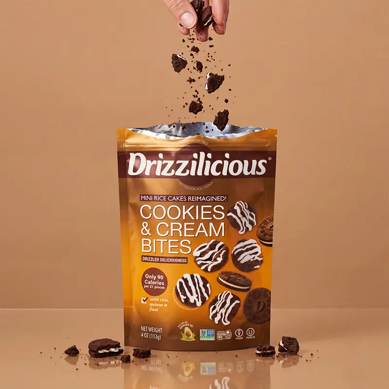 6 Pack - Drizzilicious Cookies & Cream Mini Rice Cakes 4 oz