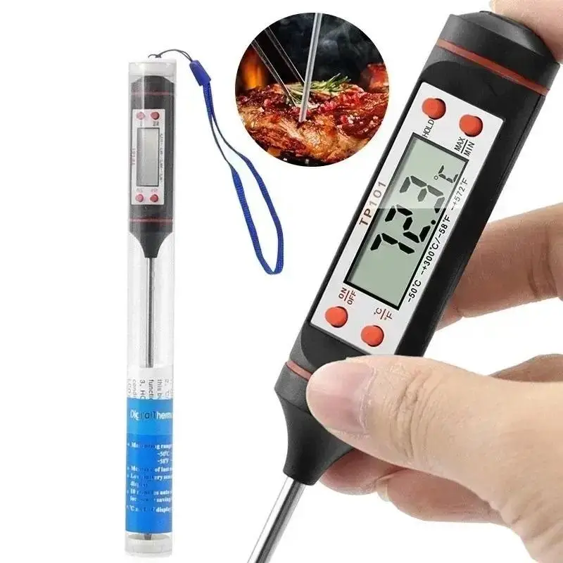 Digital Display Temperature Meter, 1 Count Electronic Measuring Thermometer, Food Kitchen Oil Thermometer, Electronic Probe BBQ Baking Temperature Pen