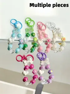 Minimalist Keychain Set, Transparent Acrylic with Star Heart Bow Charm, Cute Women's Accessories, Holiday Gift, All Seasons