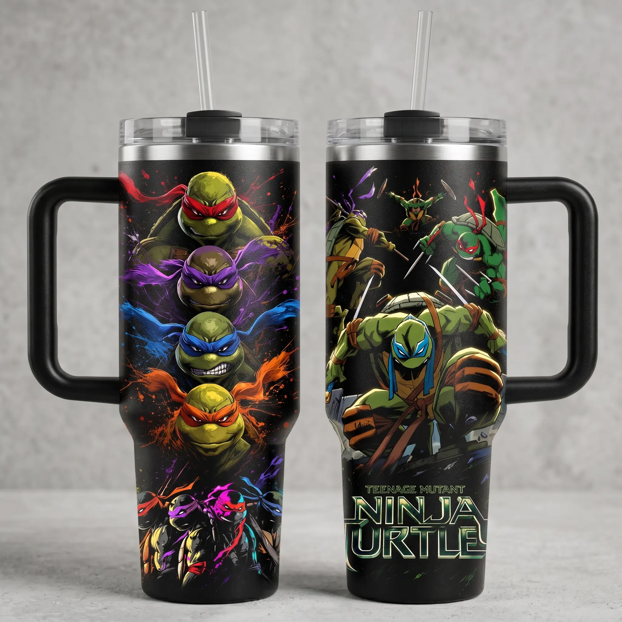 Retro Movies Teenage Mutant Ninja Turtles Tumbler Cup, 40oz Retro Movie Cup, Character Mug, Gift for Friend, Daily Cup