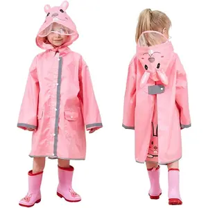 Rain Poncho Kids,Toddler Poncho with Hood,Waterpoof Rain Jacket Coat,3D Cartoon Children Rainwear for Girl Boy