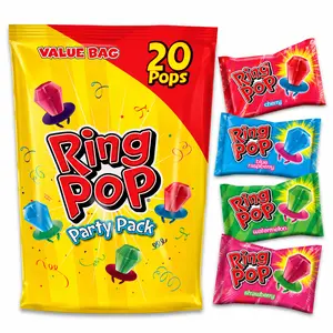 Ring Pop Lollipops - Bulk Candy Individually Wrapped Suckers Variety Party Pack- 20 Count w/Assorted Flavors - Hard Candy for Party Favors, Kids & Goodie Bags 0.63 Pounds