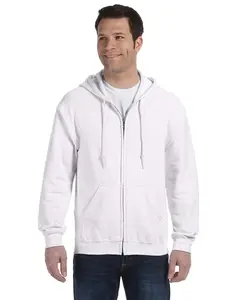 Gildan Adult Heavy Blend  8 oz., 50/50 Casual Plain Long Sleeves Full-Zip Hooded Sweatshirt Menswear