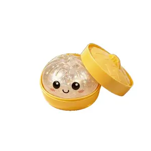 Viral Trendy Kawaii Glitter Dumpling Squishy with Simulation Steamer Box, Shiny Glitter Squeeze Fidget Toy, Popular Cute Toy for Kids Party Supplies