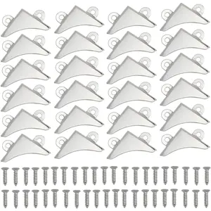 Picture Frame Corner Brackets 30.3x5.5mm Corner Frame Brackets Mirror Picture Corner Fixing Brackets Mirror Mount Mirror Mounting Hardware  with Screws 24 count
