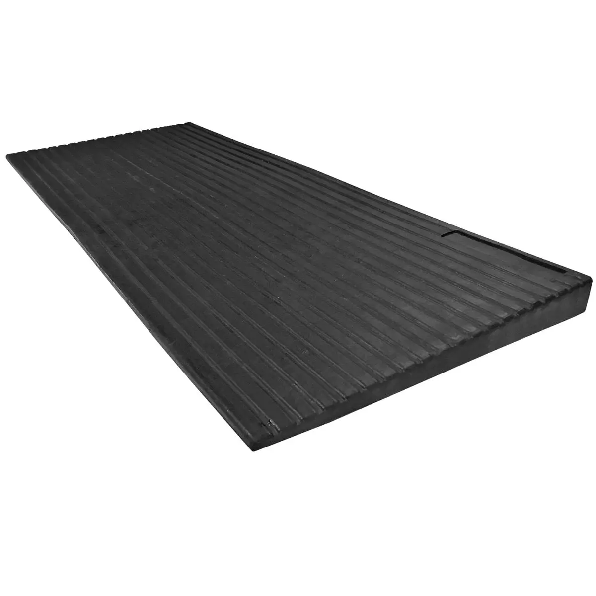 1.2 in. Transitional Rubber Surface Doorway Ramp - 12.65 lbs, Commercial & Residential Use, Exceptional Traction, Linear Grooves, Voided Bottom, Surface-Contouring Design, Max 1.2 in Height