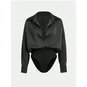 Women’s autumn–winter V-neck shirt; sexy and smooth; high-end, versatile, slimming, cute top; elegant casual business commuter cardigan shirt; Korean-style blouse