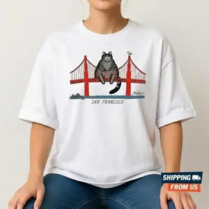 Project Hail Mary Ryan Gosling Cat T-Shirt - San Francisco Golden Gate Bridge Comfort Colors® Tee - Andy Weir Hard Sci-Fi Book Lover Gift - Ryland Grace Movie Promo Streetwear