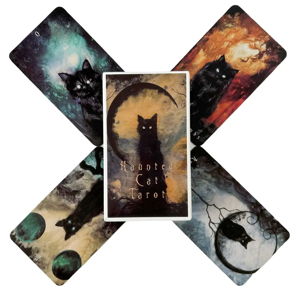 Haunted Cat Tarot Cards A 78 Deck Oracle English Visions Divination Edition Borad Playing Games