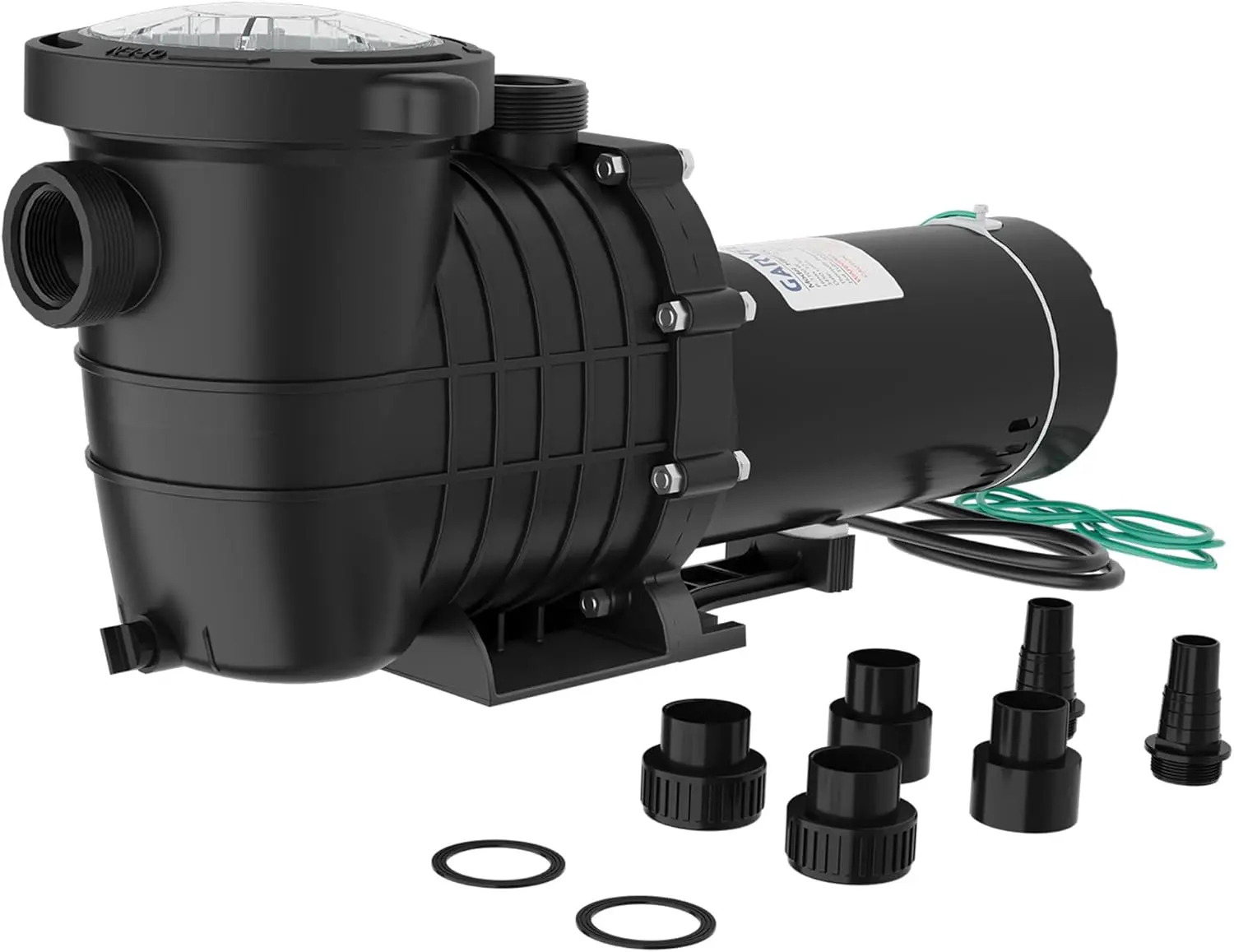 Garvee 1.5 HP Above Ground Pool Pump – 1100W Single Speed, Dual Power 115V/220V, Max 6500 GPH, Heavy Duty PP & Metal, Strainer Basket Included, Reliable Pool Circulation, Replacement Part