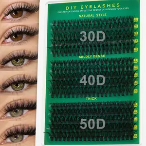 30D+40D+50D False Eyelashes, Volume Lash, Mixed Length, D Curl, Fine Stem, Suitable for Beginners, Daily Use, Dates, Parties, Valentine's Day