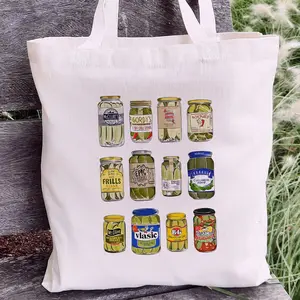 Vintage Canned Pickles Tote Bag, Cute Pickle Lovers Gift Tote Bags, Canning Season Tote, Homemade Pickles Shoulder Bag, Funny Pickle Jar BagAnalyze listing