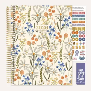 2026 Hard Cover Planner, 8.5" x 11", Whimsical Wildflowers