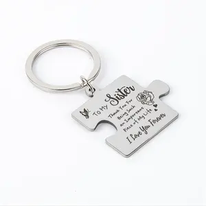 2 Pcs "To My Sister" Stainless Steel Round Keychain - A Heartfelt Gift, Wallet Accessory, Durable, Rust-resistant, Engraved With Message Key Ring, Easy To Attach, Perfect Gift For Siblings, Family, Or Friends