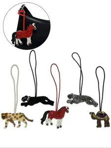 Animal Series Handmade Beaded Bag Charms, Camel Horse Lion Leopard Pendant Decorations, Unique Crafted Accessories for Bags