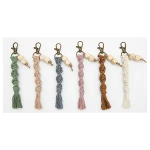 Macrame Keychain with wooden beads