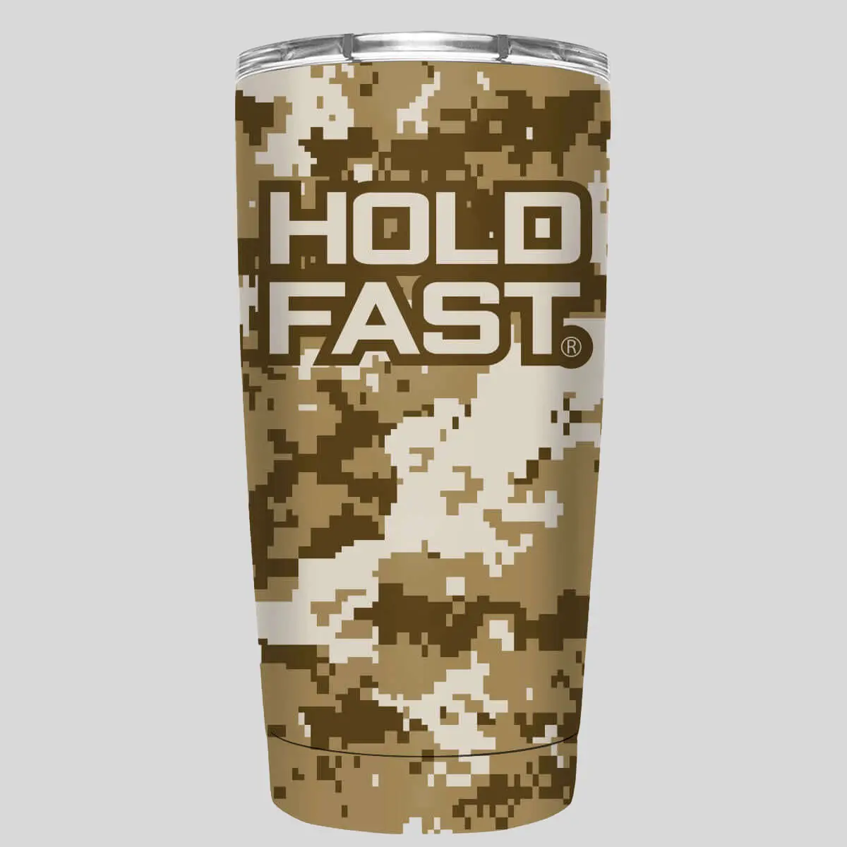 HOLD FAST 20 oz Stainless Steel Vacuum Flask Tumbler - Portable, Logo-Included, Camo Print, Faith-Inspired, Anti-Scalding, Heat Resistant, Lid-Included, 0-6 Hours Temperature Retention, For Adults, Kitchenware Drinkware, Classic