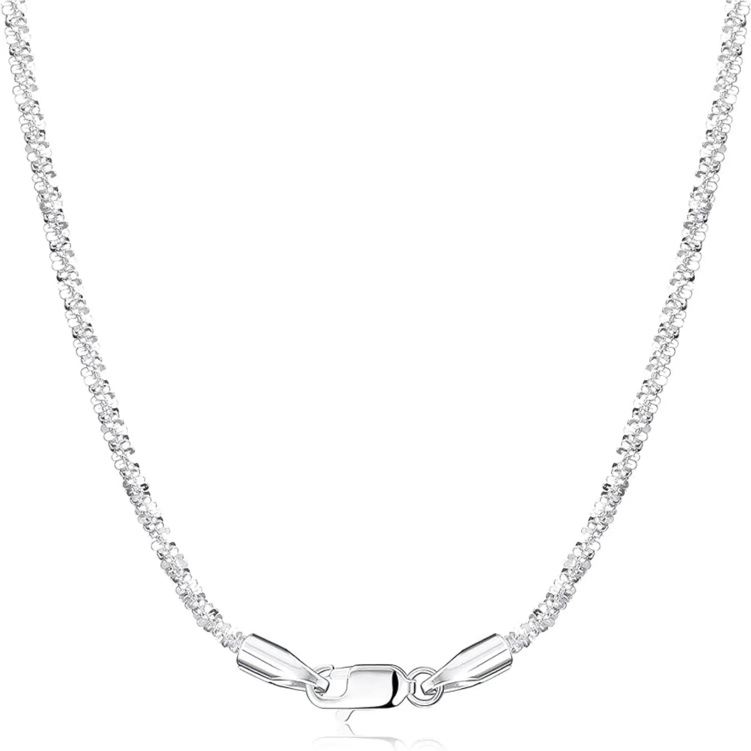 Milacolato 2MM Durable Italian Silver Chain Necklace for Women - Elegant, Adjustable Length (16-26 in), Lobster Claw Clasp, Casual Costume Jewelry, Ideal for Birthday Gifting