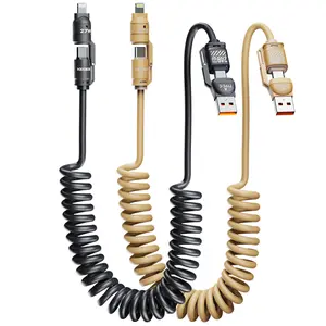 Kedeso 240W 4-in-1 USB-C Cable, PD 5A Fast Charging, Data Sync, USB-A, Type-C, Lightning,  Aluminum, Compatible with iPhone 16/15, iPad, Samsung, Laptops office car travel