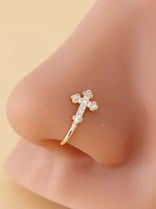 1Pc Fake Nose Ring for Women Gold Silver Nose Cuffs Nose Hoop U-shaped Clip on Nose Ring Non Piercing Faux Nose Piercings Jewelry