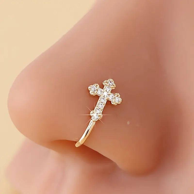 1Pc Fake Nose Ring for Women Gold Silver Nose Cuffs Nose Hoop U-shaped Clip on Nose Ring Non Piercing Faux Nose Piercings Jewelry Body Jewelry Body Jewellery