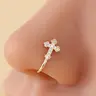 1Pc Fake Nose Ring for Women Gold Silver Nose Cuffs Nose Hoop U-shaped Clip on Nose Ring Non Piercing Faux Nose Piercings Jewelry Body Jewelry Body Jewellery