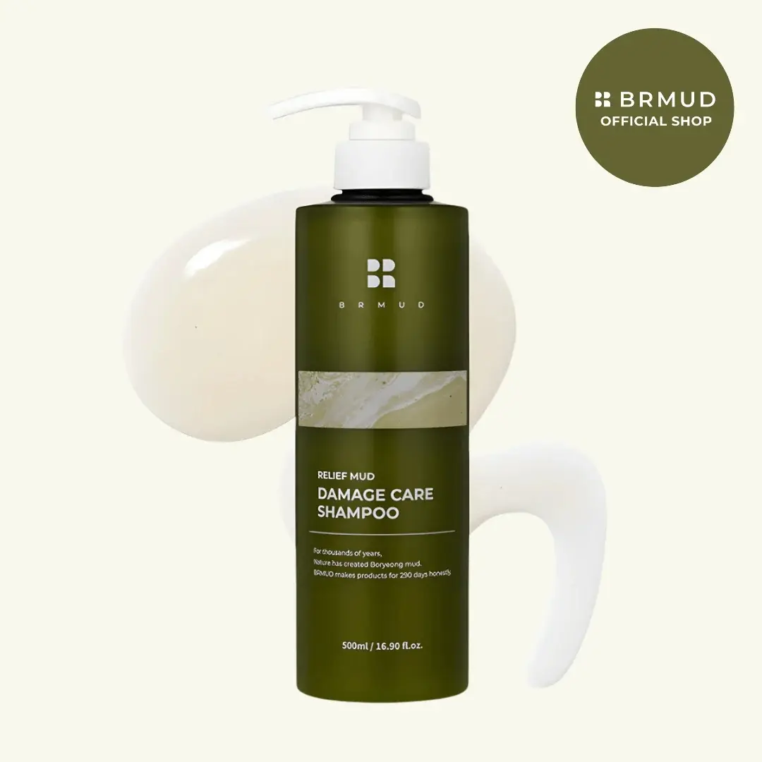[Official BRMUD Partner] Relief Mud Clay Damaged Care Shampoo | Gentle Damaged Hair Repair Shampoo for Breakage & Thinning Hair w/ 16 Different Plant Oils | for Men & Women (16.9 fl oz)