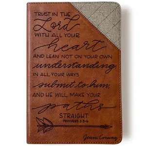 Personalized NIV Large Print Bible - Tan - Trust in the Lord With All Your Heart - Hand Lettered and Engraved