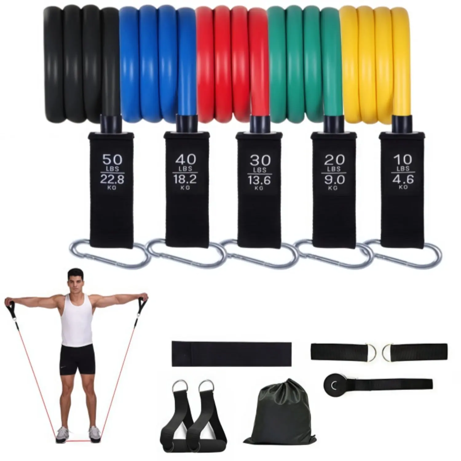 Ultimate Professional Resistance Bands Set with Handles for Effective Stretching, Strength Training, and Home Workouts