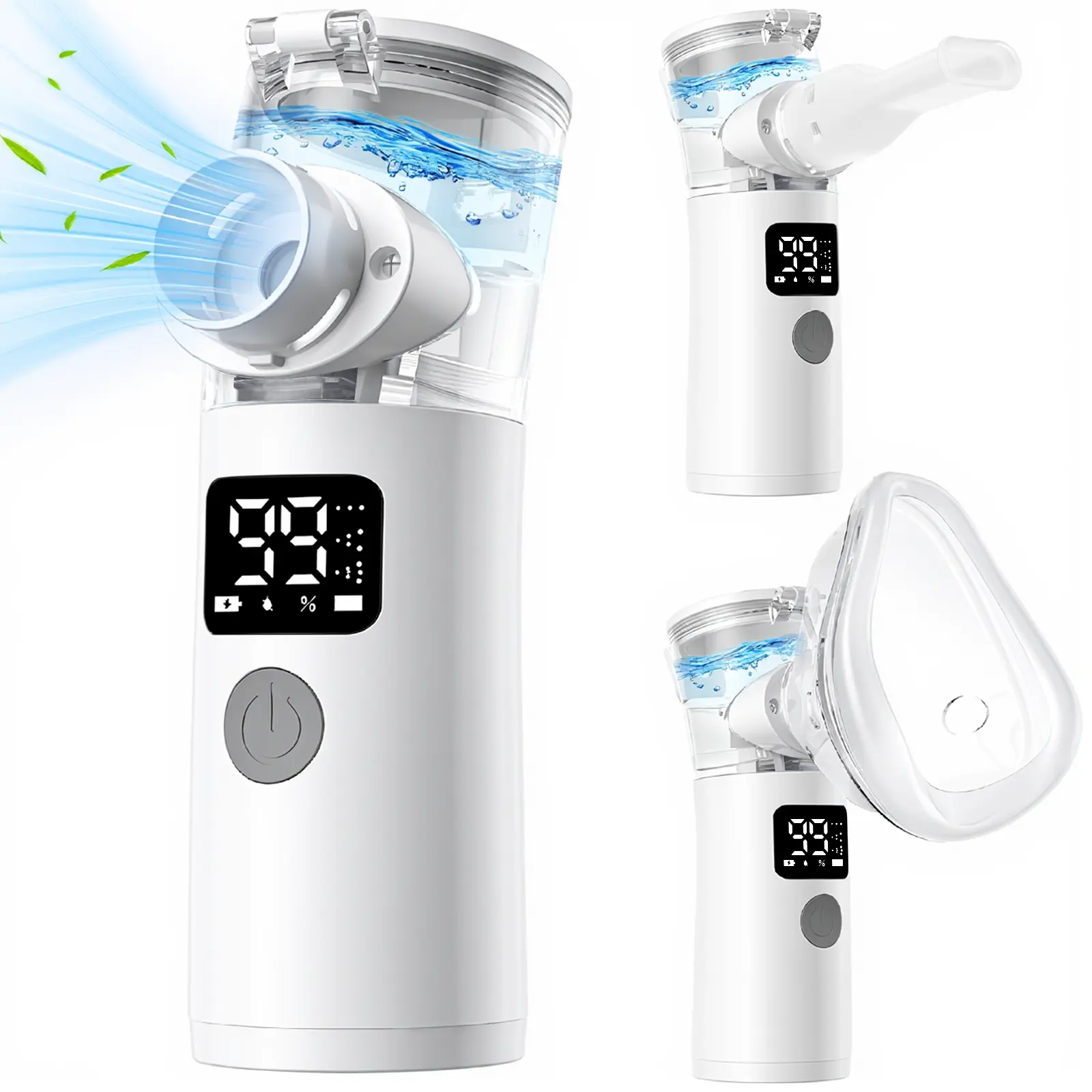 Rechargeable Handheld Nebulizer – USB Portable Mist Machine with Self-Cleaning Mode, Child & Adult Mask for Home Travel