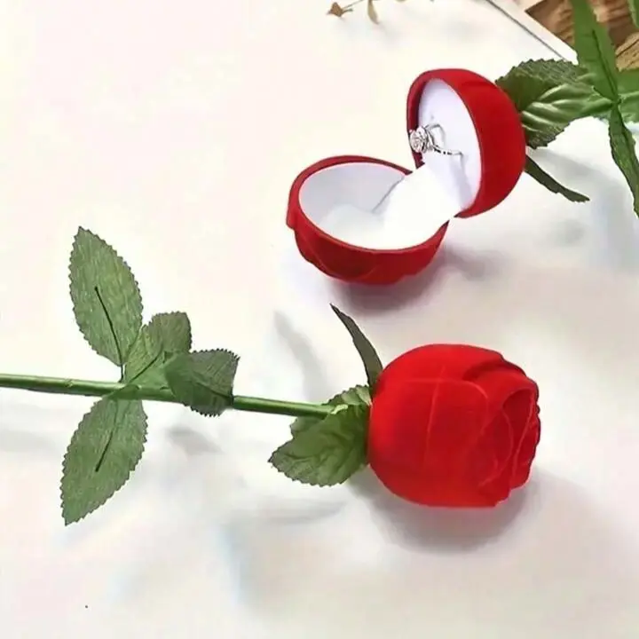 Eternal Proposal Rose Ring Box - Ideal for Engagements, Fiancé, Perfect for Making Your Day Special with a Unique Design