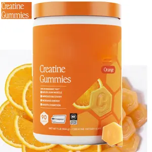 Create Creatine Monohydrate Gummies for Men & Women, Boost Focus, Strength, and Endurance, Anti-Melting Formula, Vegan, Gluten-Free, Non-GMO, 1.5g of Creatine per Gummy (Orange)