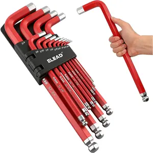 Hex Key Wrench Set| 13-Piece SAE 5/64"-3/4"| Long Ball End S2| 4" - 13.5" Long| Automotive| Mechanic| Furniture|