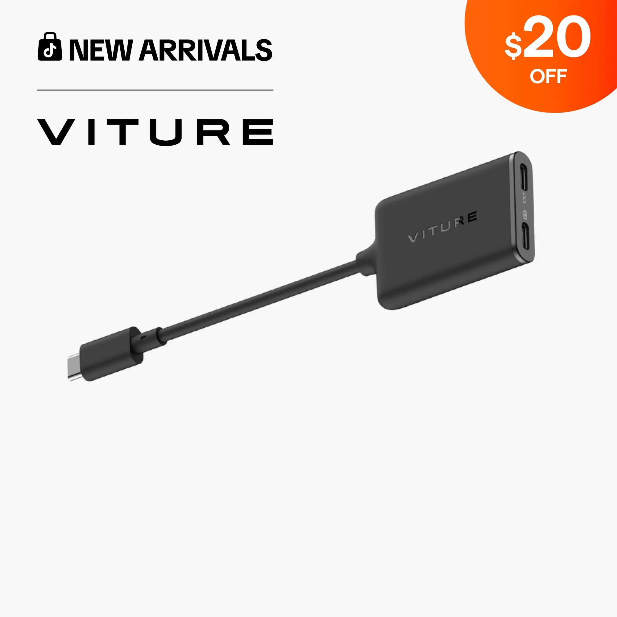VITURE USB-Type-C XR Charging Adapter for iPhone Series (17/16/15) - Type C Charging, Head Tracking, Multi-Screen Support, Enhanced 3DoF, Spatial 3D, VR Video, Charge-and-Play for XR Users & Other Devices