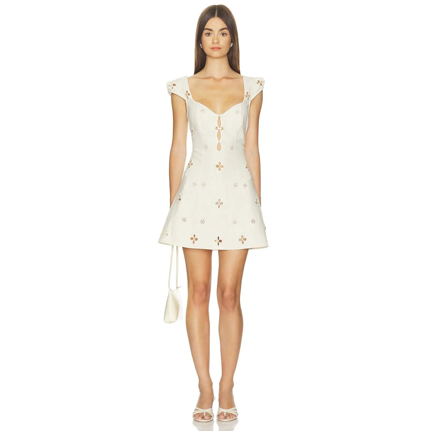 Mirror Palais Maria Micro Dress in Leite