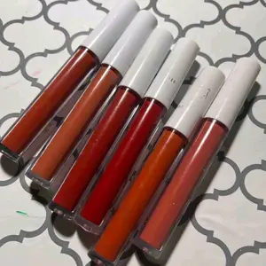 Velvet Matte Lip Gloss Set - 6pcs Set of Lip Gloss Shades in Dark Red Colors with Velvet Finish