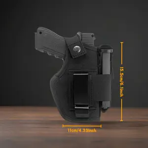Built-in/External Concealed Pistol Holster with Magazine Pouch - Durable Black Fabric & Metal Buckle, Adjustable Shoulder Strap Design, Safe and Comfortable Holster, Reinforced Stitching, Pistol Accessories