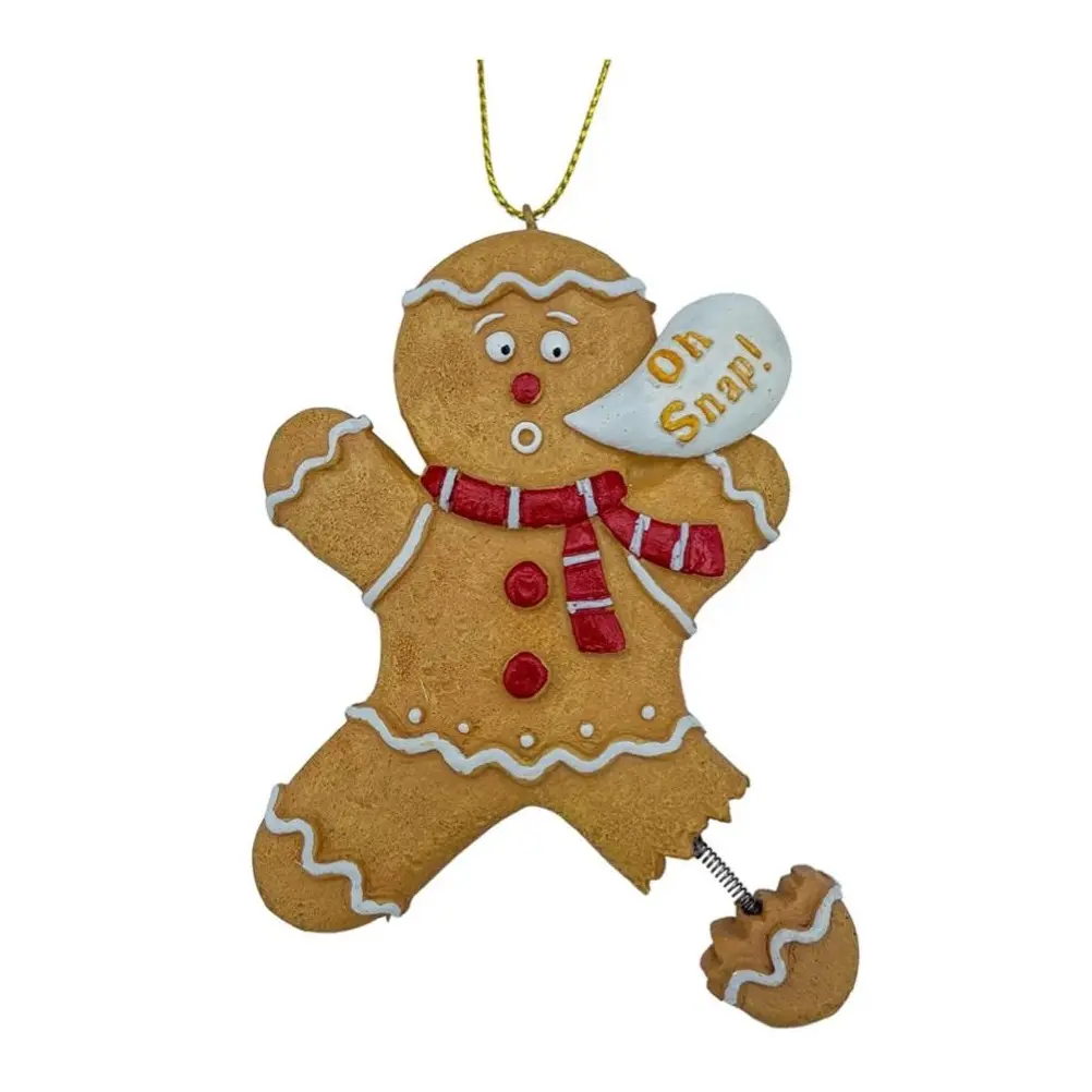 Gingerbread Man Cookie Oh Snap! Broken Leg Funny Christmas Tree Ornament