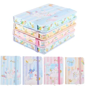 Ipienlee Mini Pocket Notebook  Cartoon Hardcover Notebooks Little Diary Note Pads Lined Memo Pad Cute Small Journal Notepad A6 Size 3.5 x 5.5 inch Pack of 4