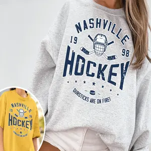 Vintage Nashville Hockey Crewneck Sweatshirt, Predator Sweater, Yellow Sweater, Gift For Fan, Retro Nashville Ice Hockey