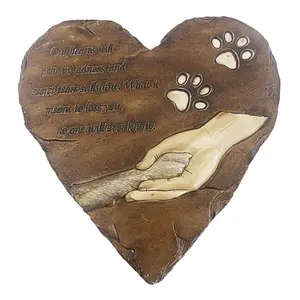 Heart-shaped brown puppy headstone souvenir