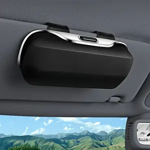High-End Car Sunglass Holder, Universal Sun Visor Frame, Driver's Seat Clip, Button Switch, Fits All Glasses, 4 Colors Available, Perfect Gift