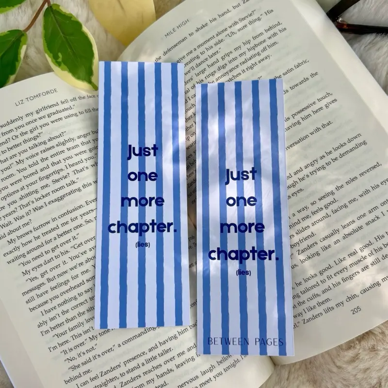 Just One More Chapter Stripe Bookmark