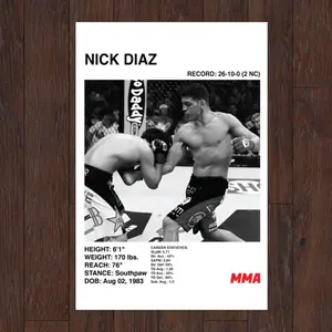Nick Diaz Poster, Nick Diaz Print, The Diaz Brothers Artistic Decor