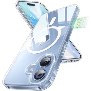 Crystal Clear for iPhone 17 Case with Camera Control - Magnetic Anti-Yellowing Transparent Military Protection Phone Case Slim Fit for iPhone 17 Accessories with MagSafe, Clear